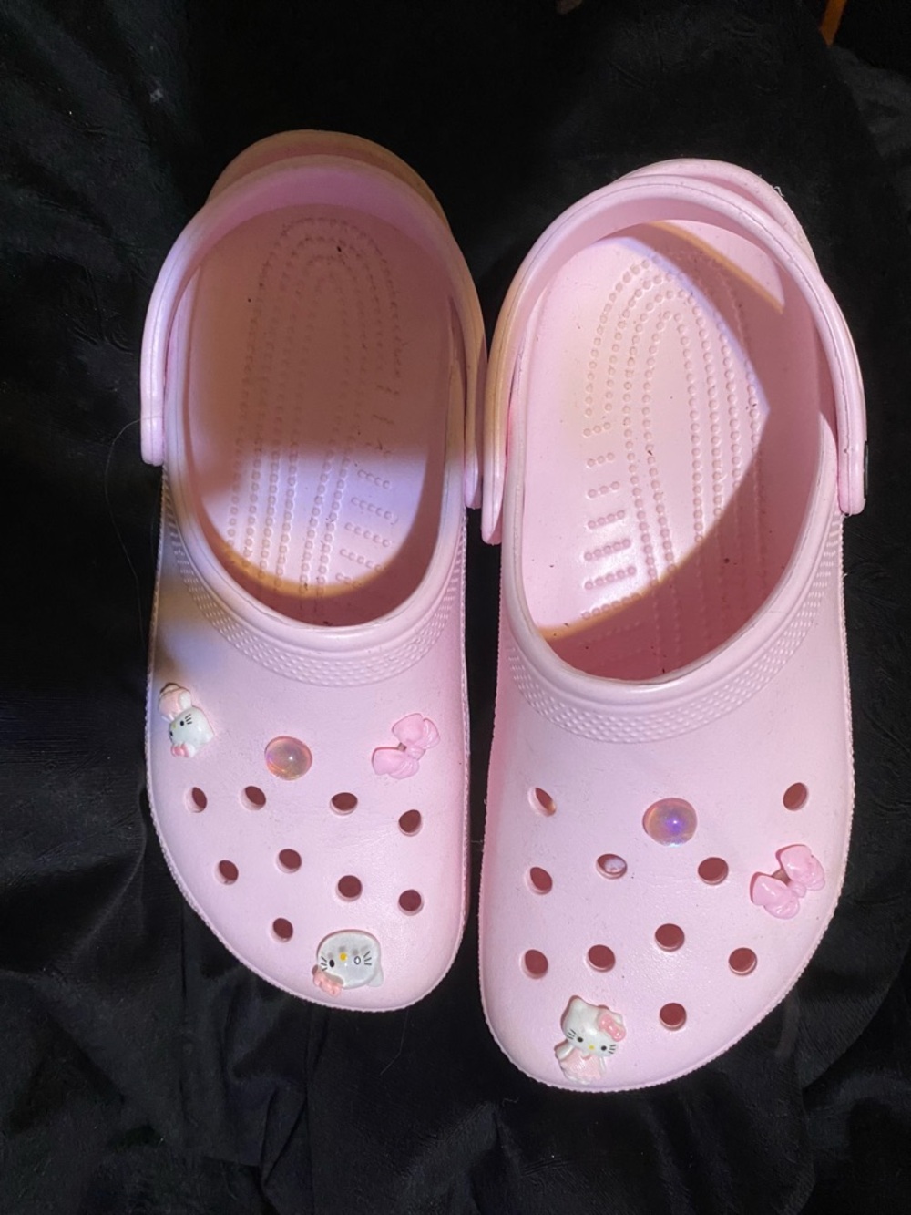Pink Slip-On Croc Shoes with Cute hello kitty Charms